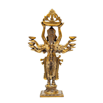 Brass Deeplakshmi Statue For Pooja Room Home Decor And Gifting 15" by vendor-unknown - Decor (View 5)