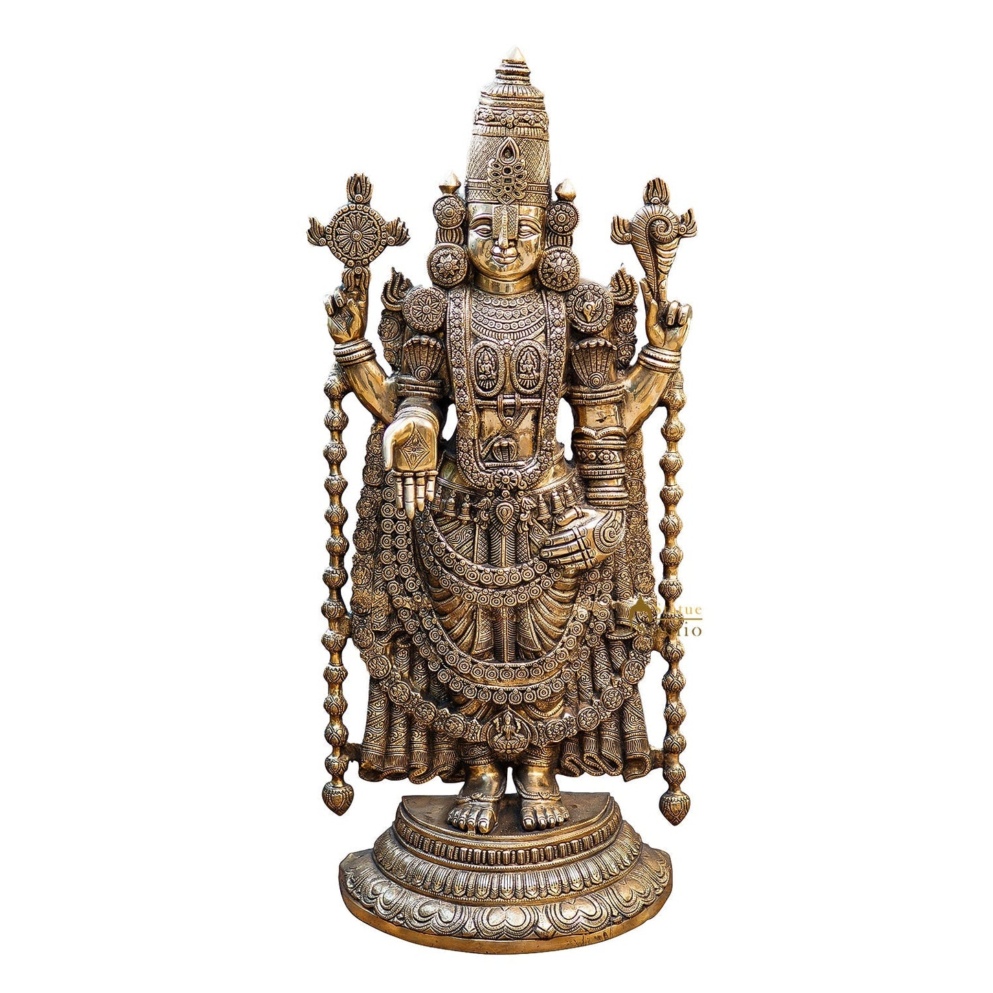 Brass Large Tirupati Balaji Statue Religious Idol 3 Feet For Decor