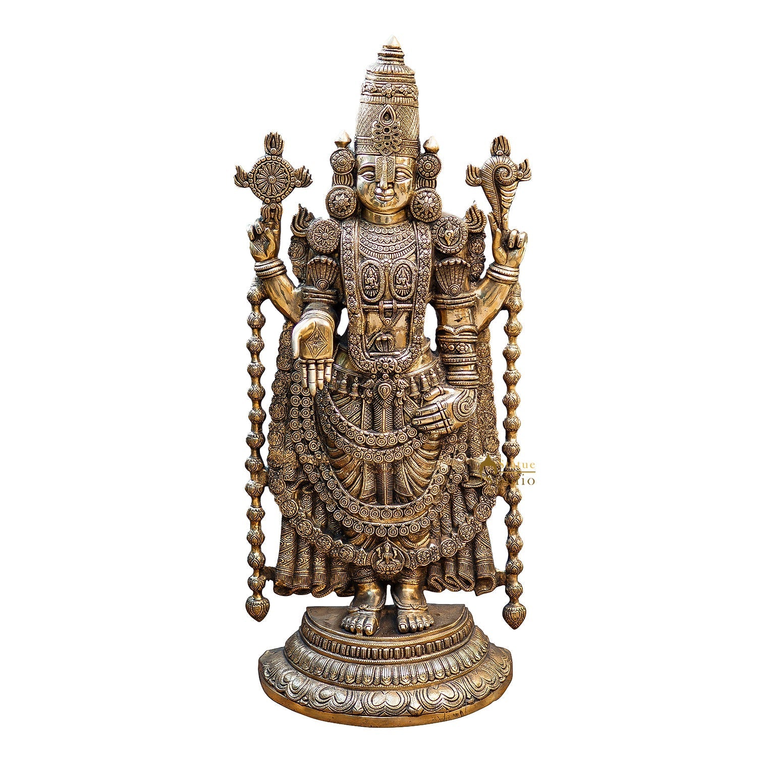 Brass Large Tirupati Balaji Statue Religious Idol 3 Feet For Decor - Image 3