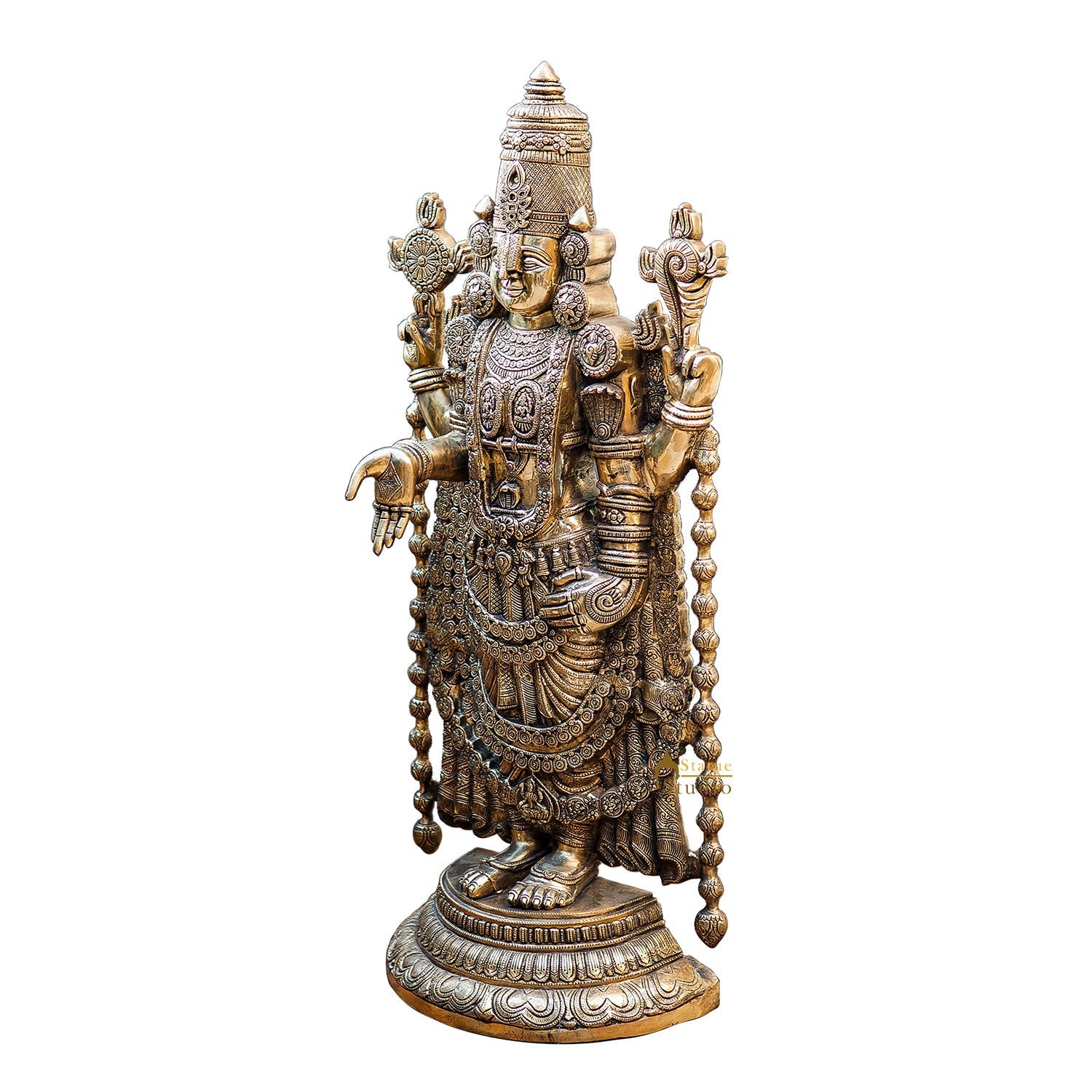 Brass Large Tirupati Balaji Statue Religious Idol 3 Feet For Decor - Image 4