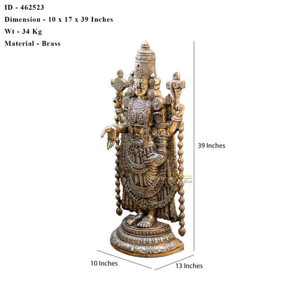 Brass Large Tirupati Balaji Statue Religious Idol 3 Feet For Decor by vendor-unknown - Gifting (View 6)