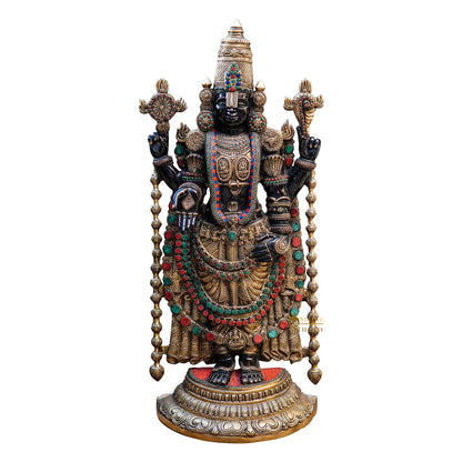 Brass Large Tirupati Balaji Statue Antique Religious Idol 3 Feet Decor by vendor-unknown - Gifting (View 3)