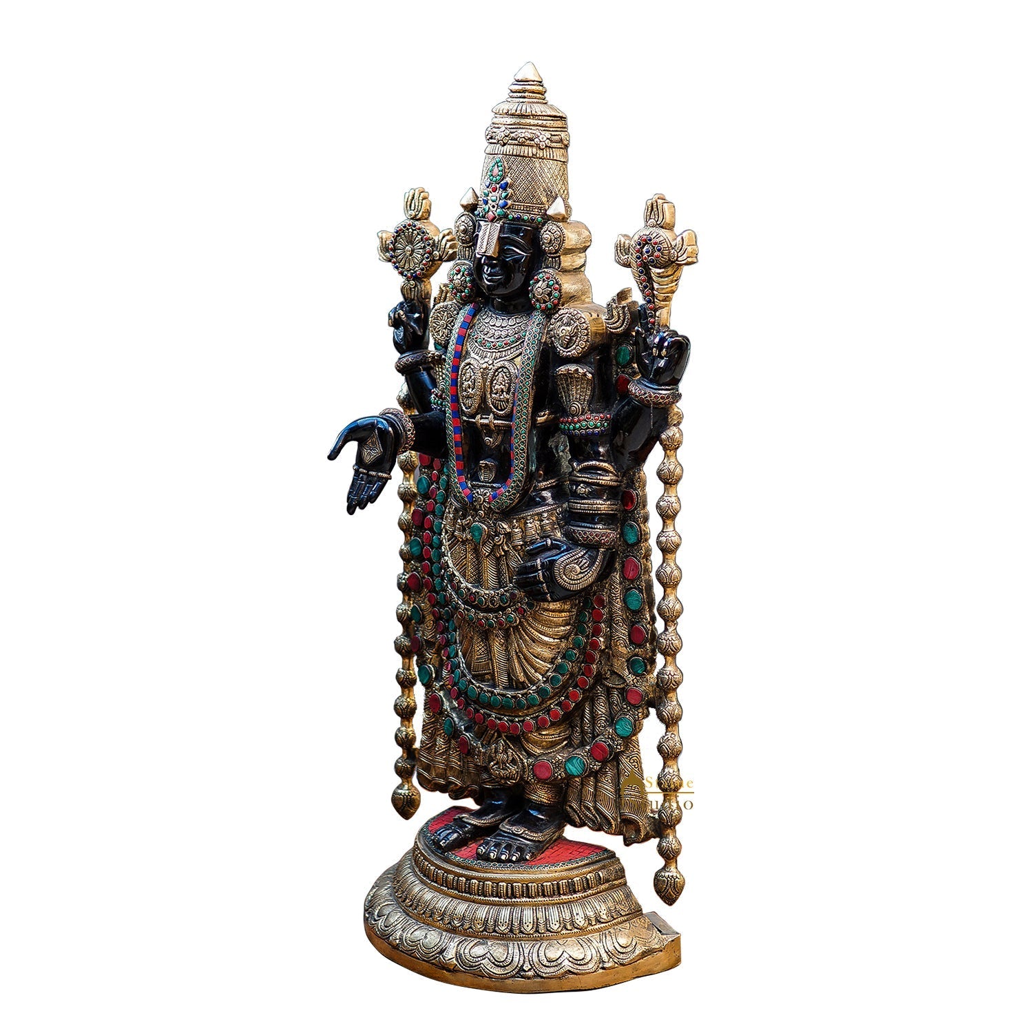 Brass Large Tirupati Balaji Statue Antique Religious Idol 3 Feet Decor - Image 4