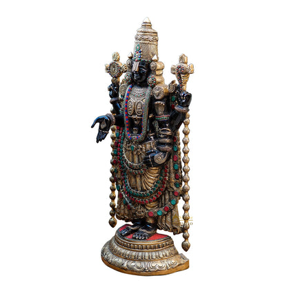Brass Large Tirupati Balaji Statue Antique Religious Idol 3 Feet Decor by vendor-unknown - Gifting (View 4)