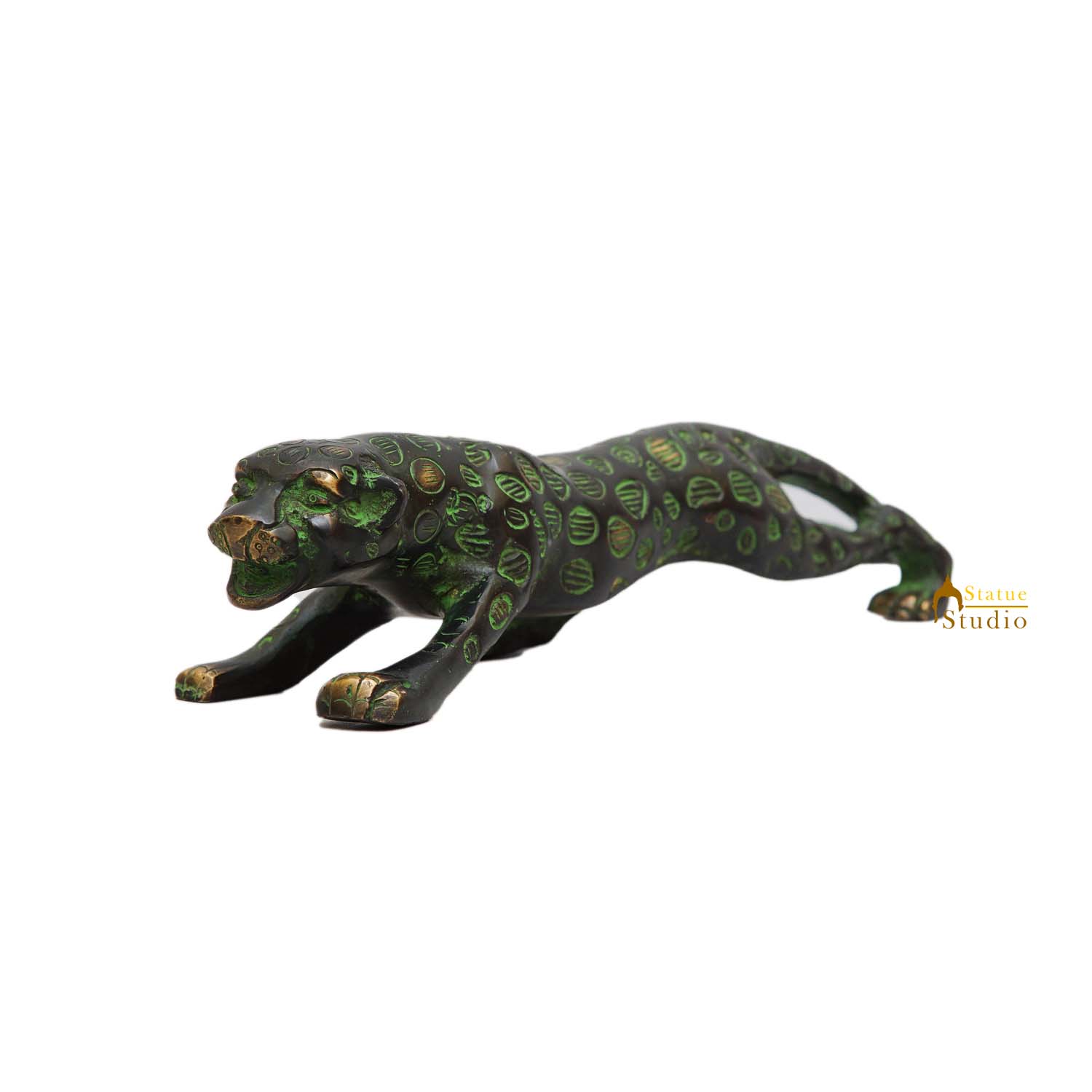 Brass Antique Leopard Decorative Showpiece For Home Room Table Decor 2" - Image 3