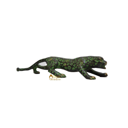 Brass Antique Leopard Decorative Showpiece For Home Room Table Decor 2" by vendor-unknown - Decor (View 4)
