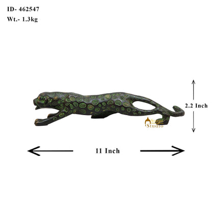 Brass Antique Leopard Decorative Showpiece For Home Room Table Decor 2" by vendor-unknown - Decor (View 6)