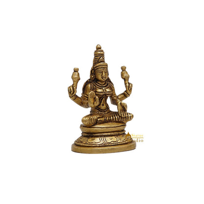 Brass Goddess Lakshmi Idol 3.5 Inch by vendor-unknown - Hindu Gods (View 3)