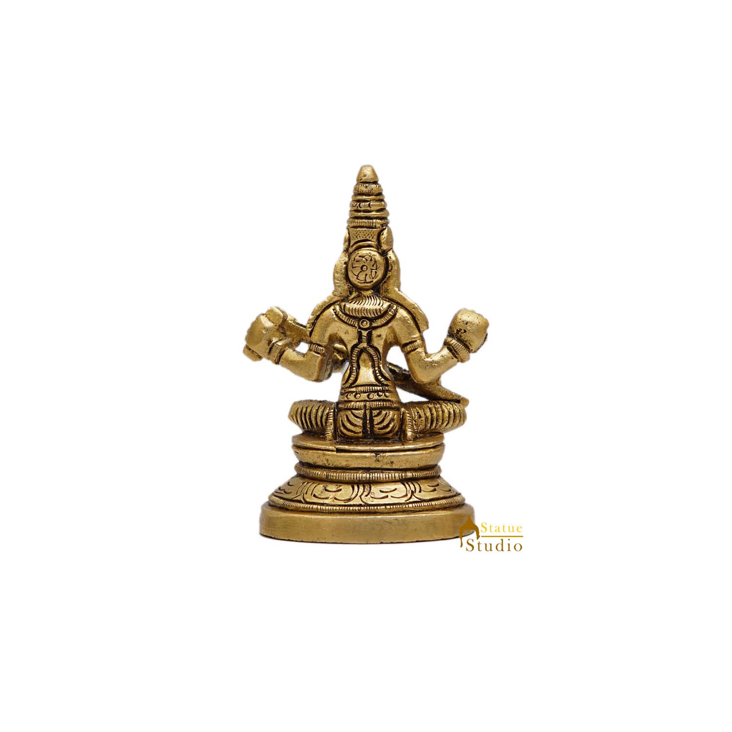 Brass Small Saraswati Statue For Home Decor 3.5 Inch - Image 4