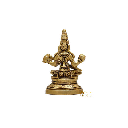 Brass Small Saraswati Statue For Home Decor 3.5 Inch by vendor-unknown - Hindu Gods (View 4)