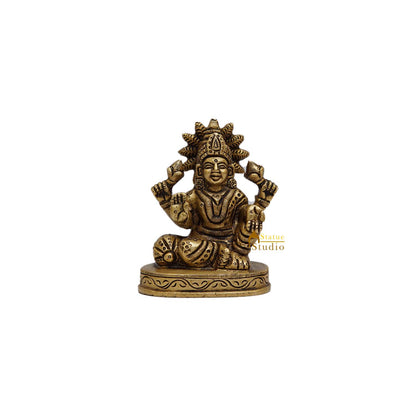 Brass Goddess Lakshmi Idol 3 Inch by vendor-unknown - Hindu Gods (View 2)