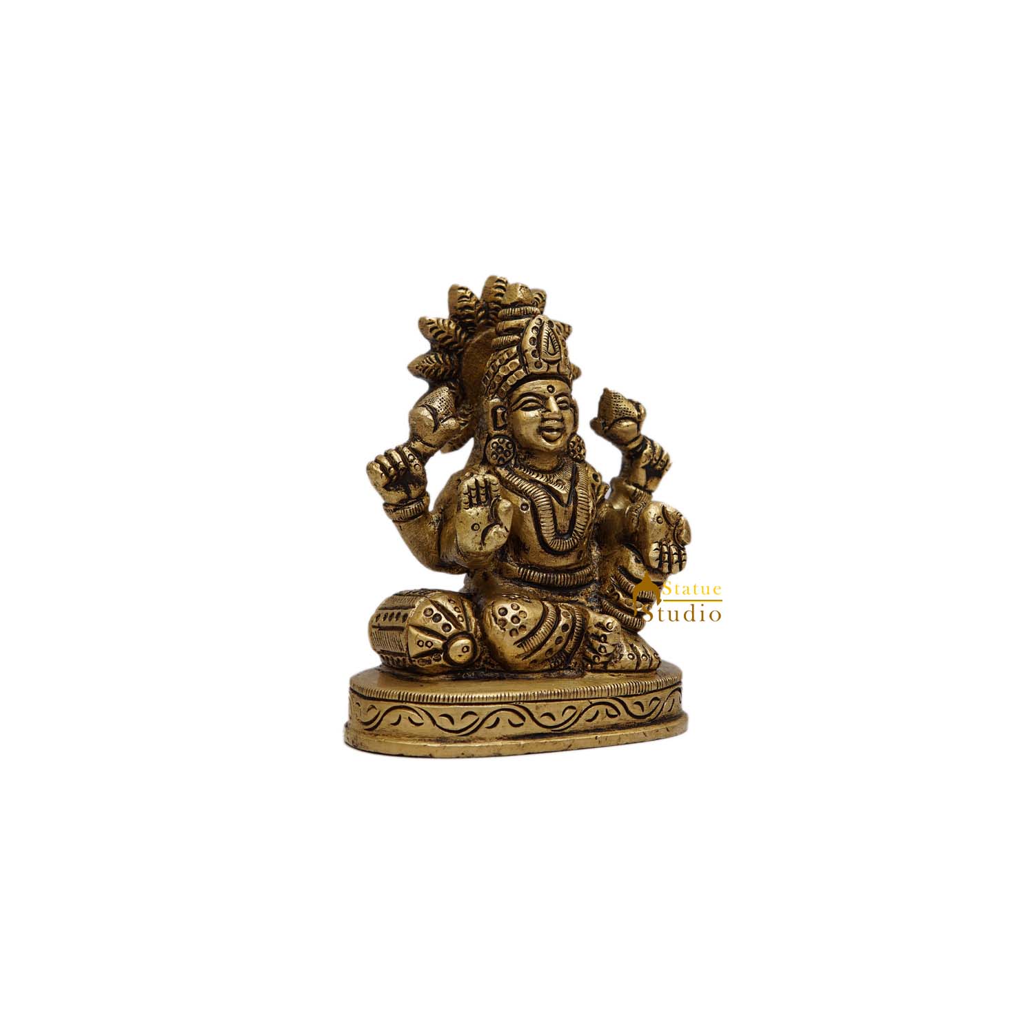 Brass Goddess Lakshmi Idol 3 Inch - Image 3
