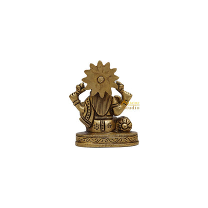 Brass Goddess Lakshmi Idol 3 Inch by vendor-unknown - Hindu Gods (View 4)