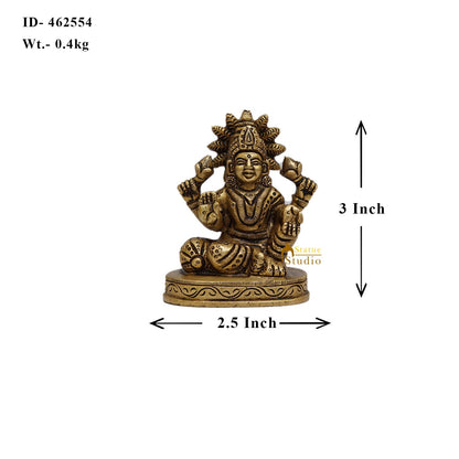 Brass Goddess Lakshmi Idol 3 Inch by vendor-unknown - Hindu Gods (View 5)