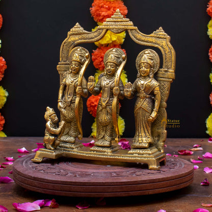 Brass Antique Ram Darbar Statue Rama Family Idol Home Religious Decor 7" by vendor-unknown - Hindu Gods (View 2)