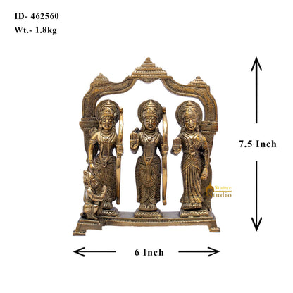Brass Antique Ram Darbar Statue Rama Family Idol Home Religious Decor 7" by vendor-unknown - Hindu Gods (View 6)