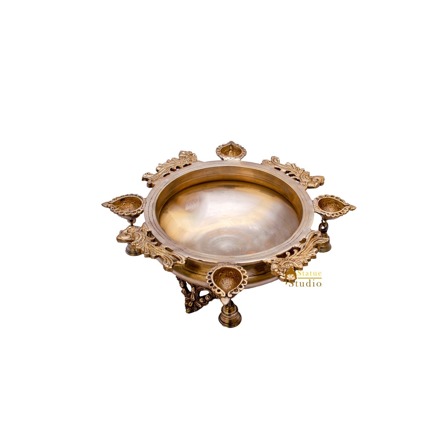 Brass Designer South Indian Urli For Home Garden Office Decor Gift 5" - Image 4