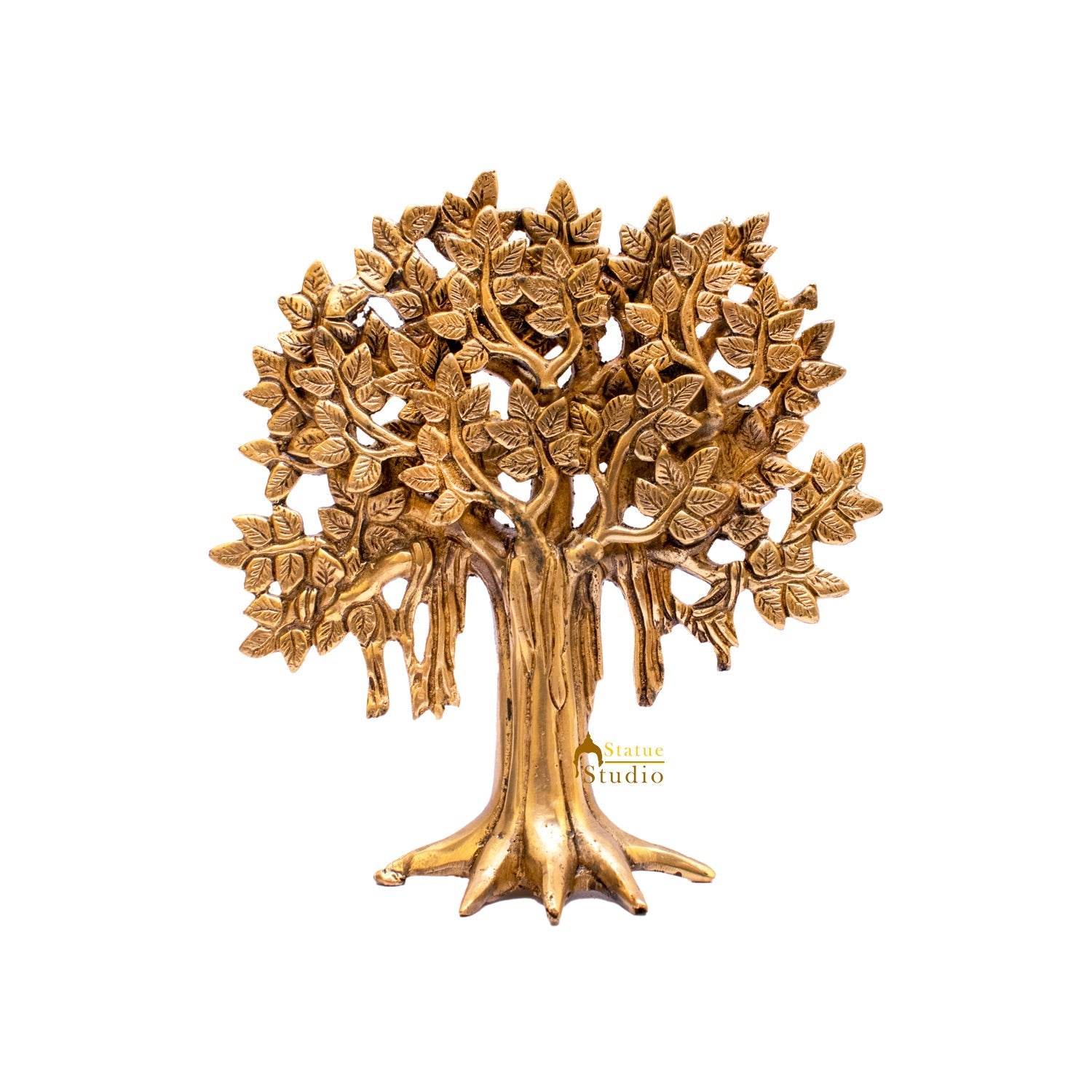 Brass Kalpavriksha Tree Decorative Showpiece For Home Room Table Decor 8" - Image 2