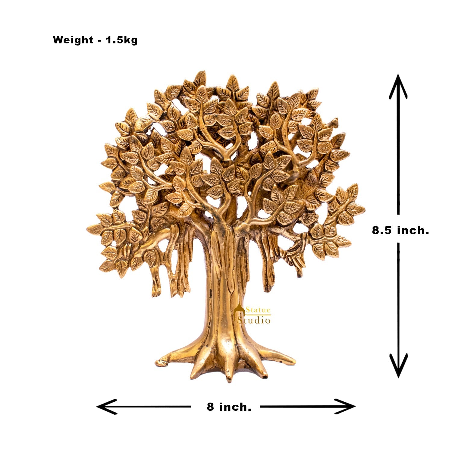 Brass Kalpavriksha Tree Decorative Showpiece For Home Room Table Decor 8" - Image 6