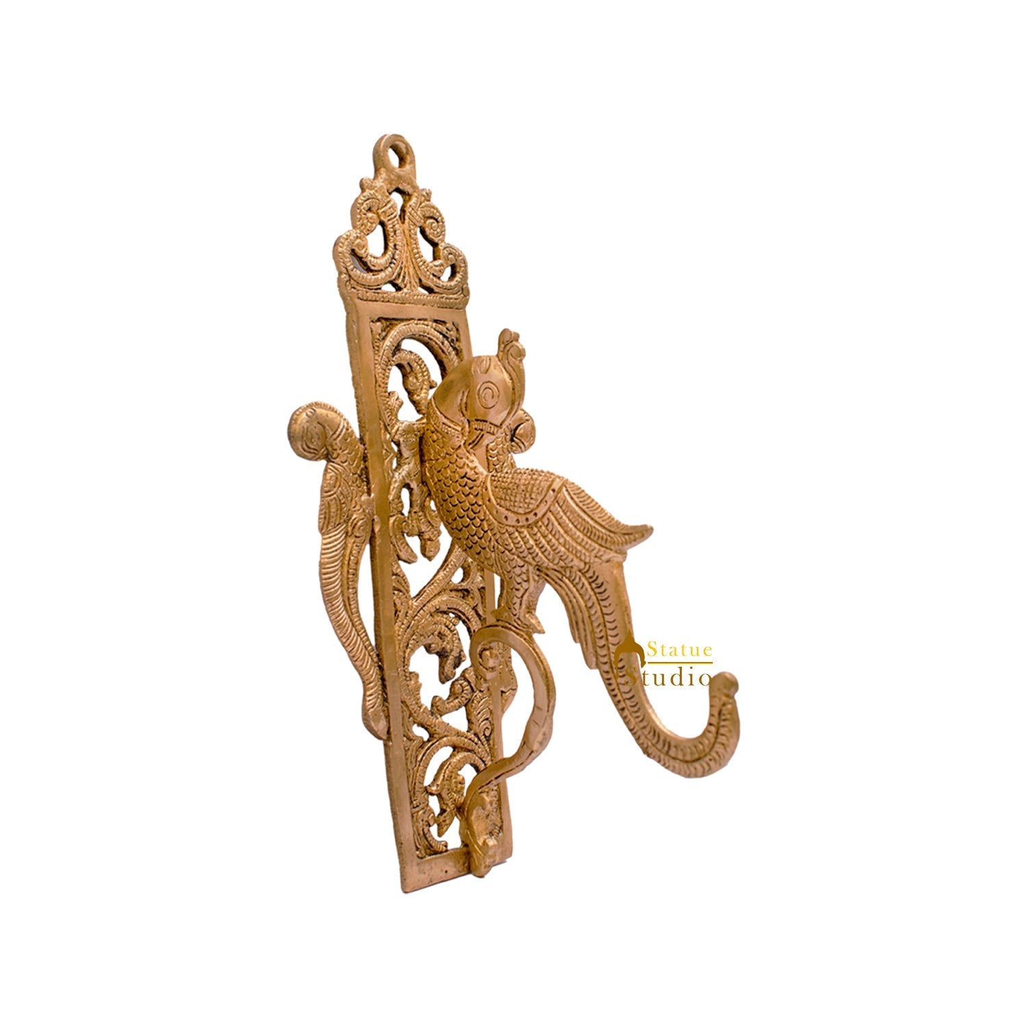 Brass Peacock Design Wall Hanging Decor 10.5 Inch - Image 3