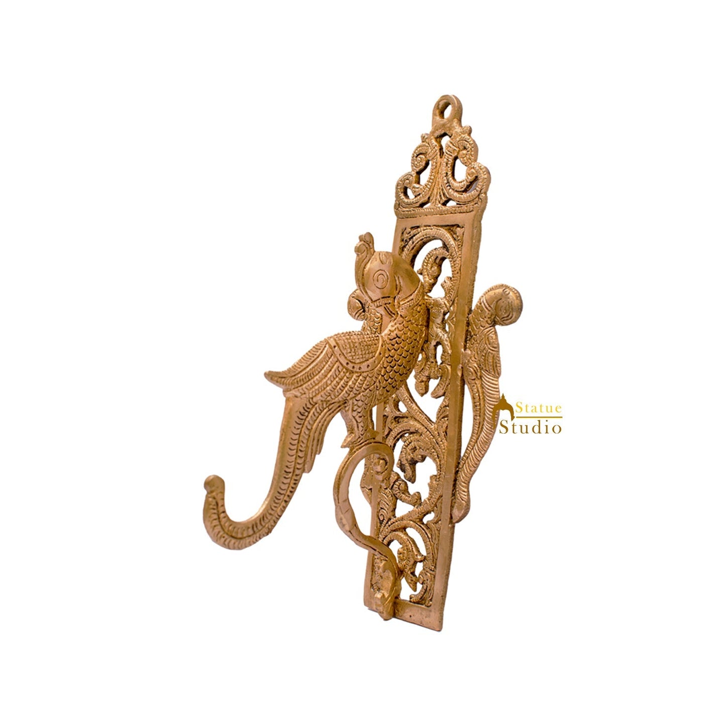 Brass Peacock Design Wall Hanging Decor 10.5 Inch