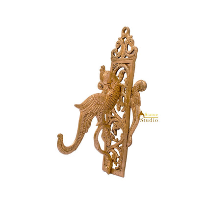 Brass Peacock Design Wall Hanging Decor 10.5 Inch by vendor-unknown - Decor (View 5)