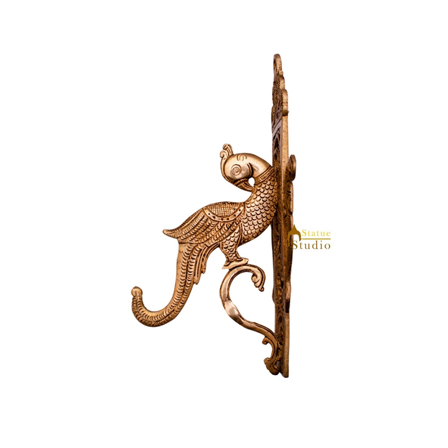 Brass Peacock Design Wall Hanging Decor 10.5 Inch