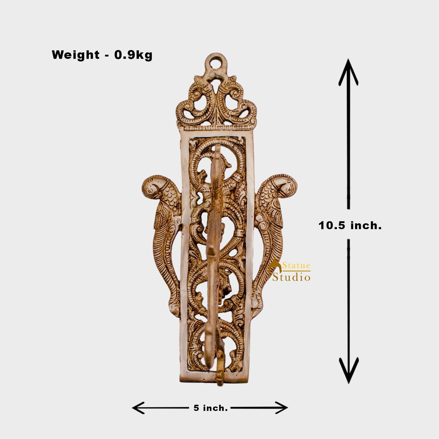 Brass Peacock Design Wall Hanging Decor 10.5 Inch - Image 8