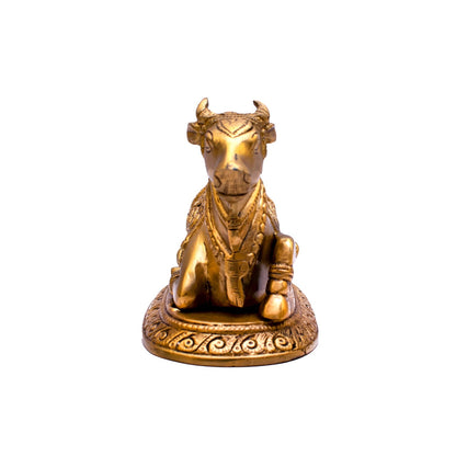 Brass Nandi Statue Idol Home Pooja Room Decor Lucky Gift 5" by vendor-unknown - Spiritual (View 9)