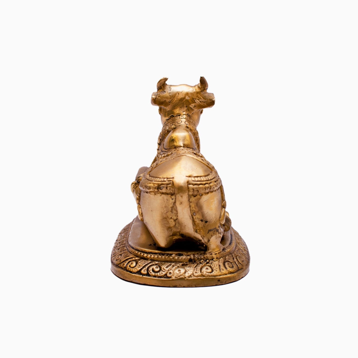 Brass Nandi Statue Idol Home Pooja Room Decor Lucky Gift 5"