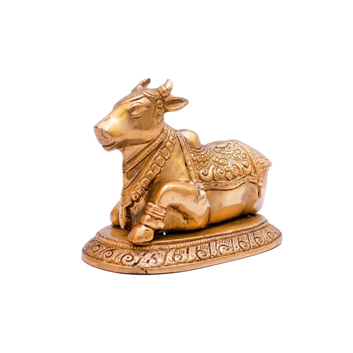 Brass Nandi Statue Idol Home Pooja Room Decor Lucky Gift 5" - Image 8