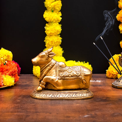 Brass Nandi Statue Idol Home Pooja Room Decor Lucky Gift 5" by vendor-unknown - Spiritual (View 2)
