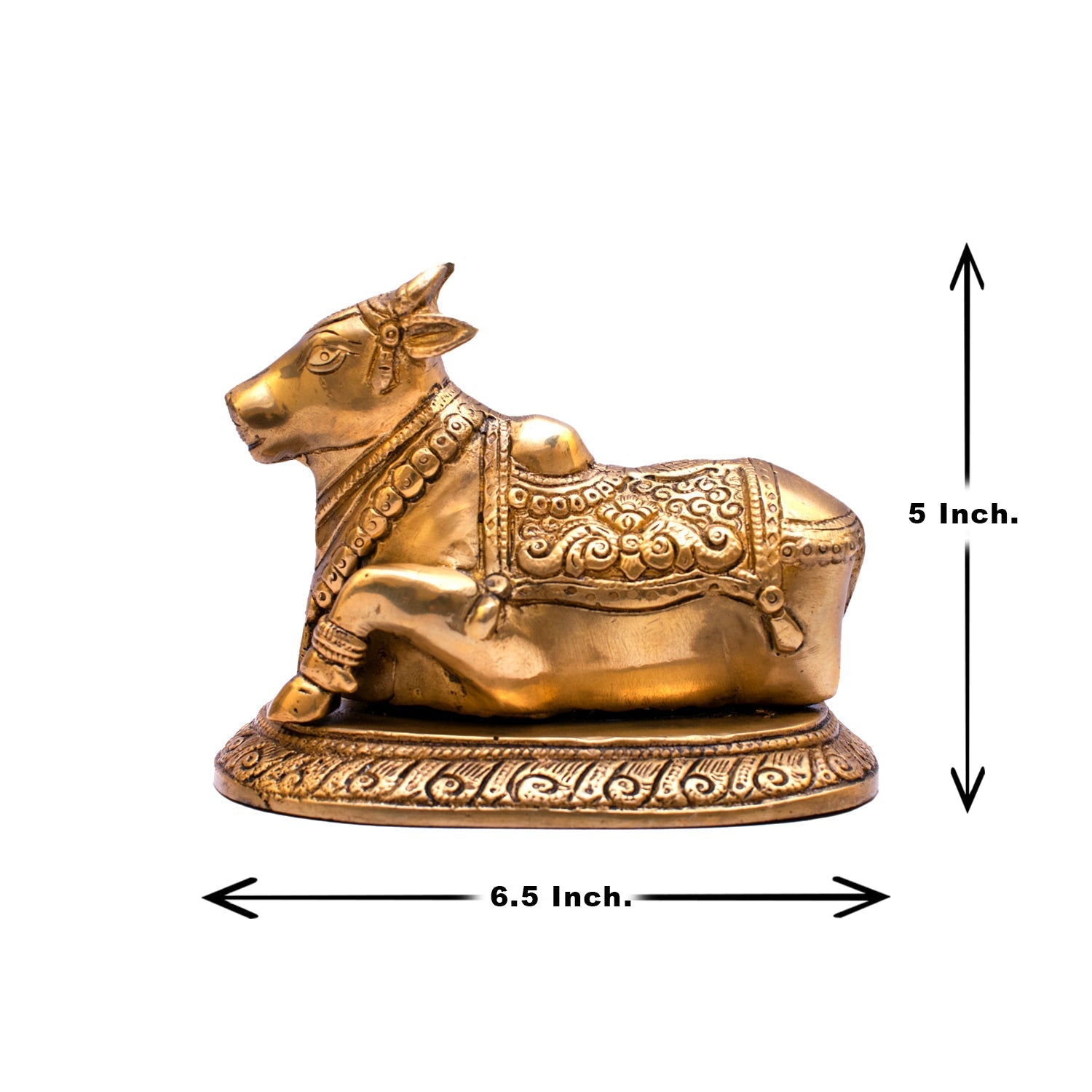 Brass Nandi Statue Idol Home Pooja Room Decor Lucky Gift 5" - Image 11