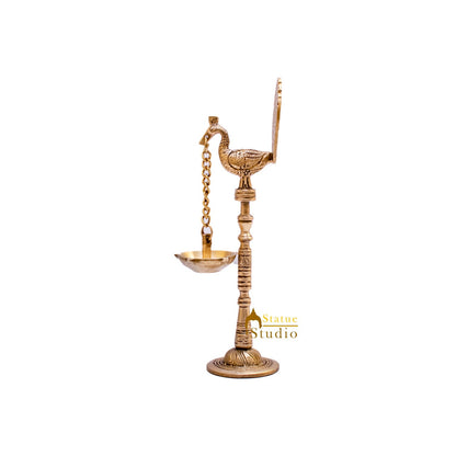 Brass Peacock Diya Lamp For Home Temple Decor 9 Inch by vendor-unknown - Spiritual (View 8)