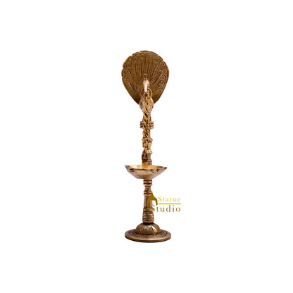 Brass Peacock Diya Lamp For Home Temple Decor 9 Inch by vendor-unknown - Spiritual (View 7)