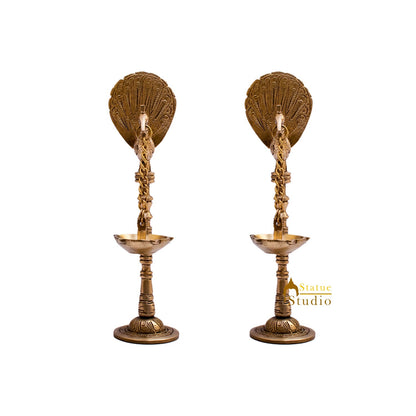 Brass Peacock Pair Diya Lamp For Home Temple Decor 9 Inch by vendor-unknown - Spiritual (View 5)