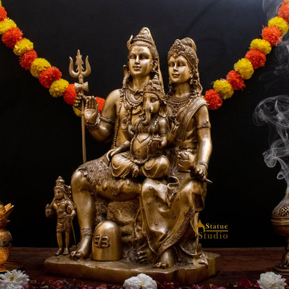 Brass Large Shiva Parivar Idol 2 Feet by vendor-unknown - Hindu Gods (View 4)