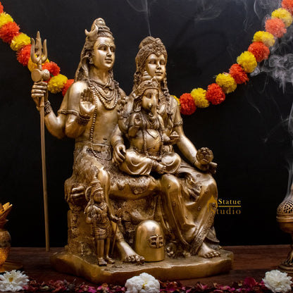 Brass Large Shiva Parivar Idol 2 Feet by vendor-unknown - Hindu Gods (View 3)