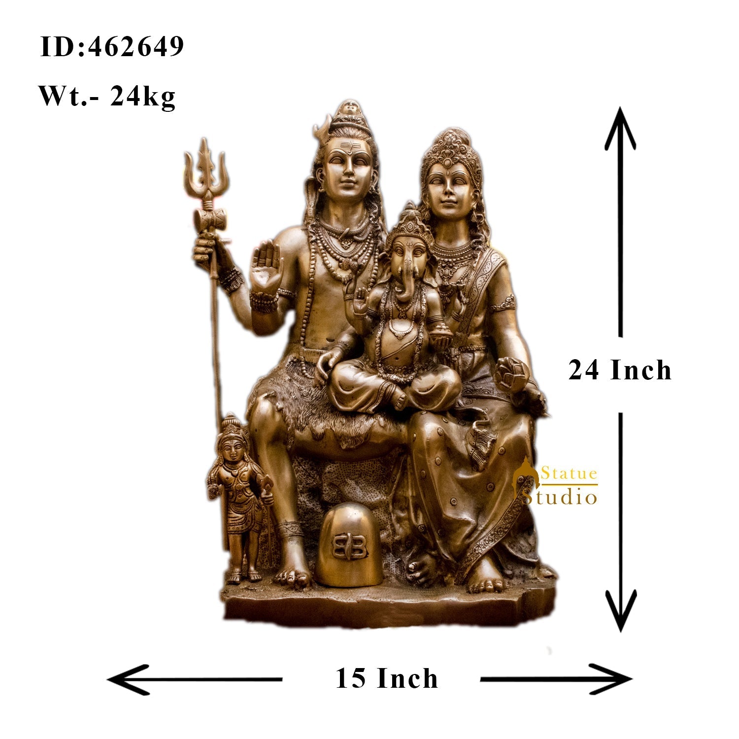 Brass Large Shiva Parivar Idol 2 Feet - Image 7