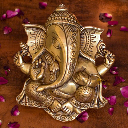 Brass Ganesha Wall Hanging Unique Design 8.5 Inch by vendor-unknown - Hindu Gods (View 2)