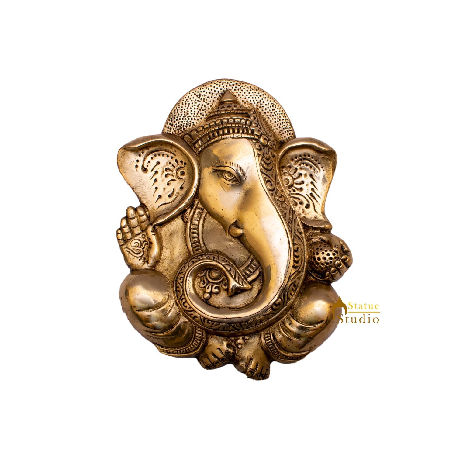 Unique Design Brass Ganesha Wall Hanging 10 Inch - Image 3