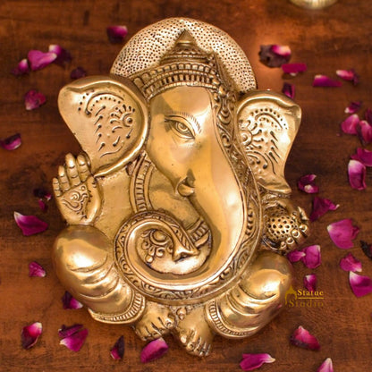 Unique Design Brass Ganesha Wall Hanging 10 Inch by vendor-unknown - Hindu Gods (View 2)