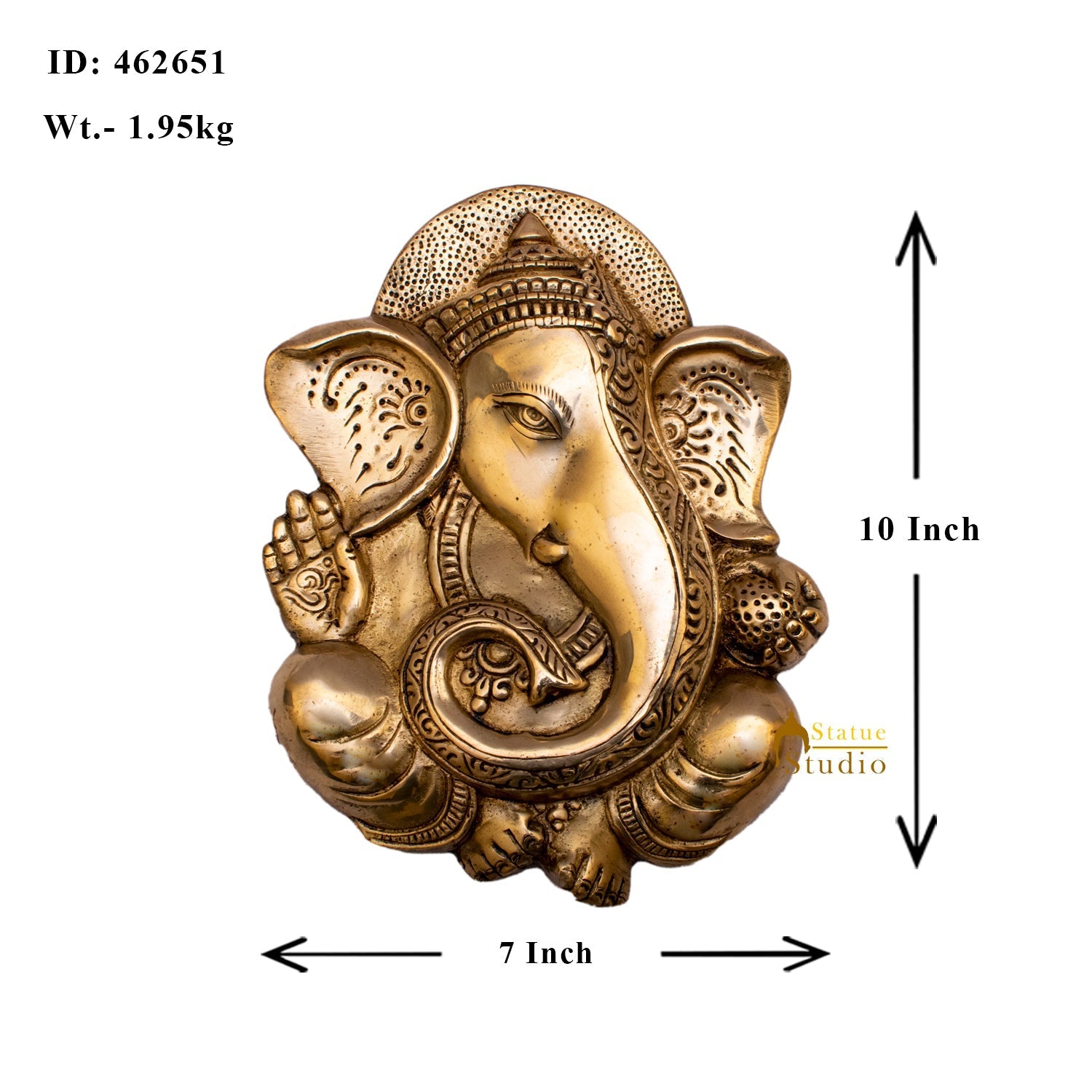 Unique Design Brass Ganesha Wall Hanging 10 Inch - Image 4