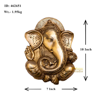 Unique Design Brass Ganesha Wall Hanging 10 Inch by vendor-unknown - Hindu Gods (View 4)