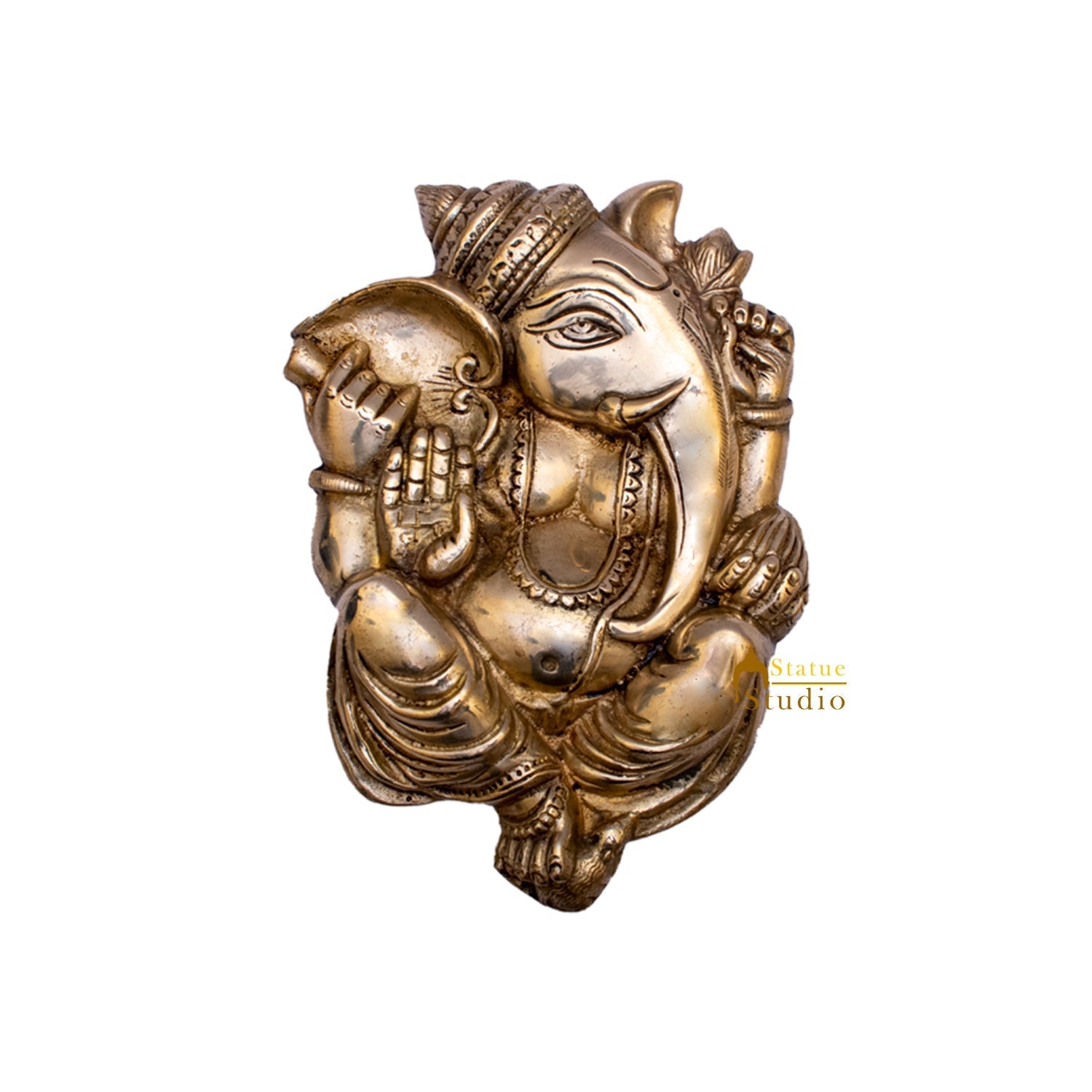 Brass Blessing Ganesha Wall Hanging 10 Inch - Image 3
