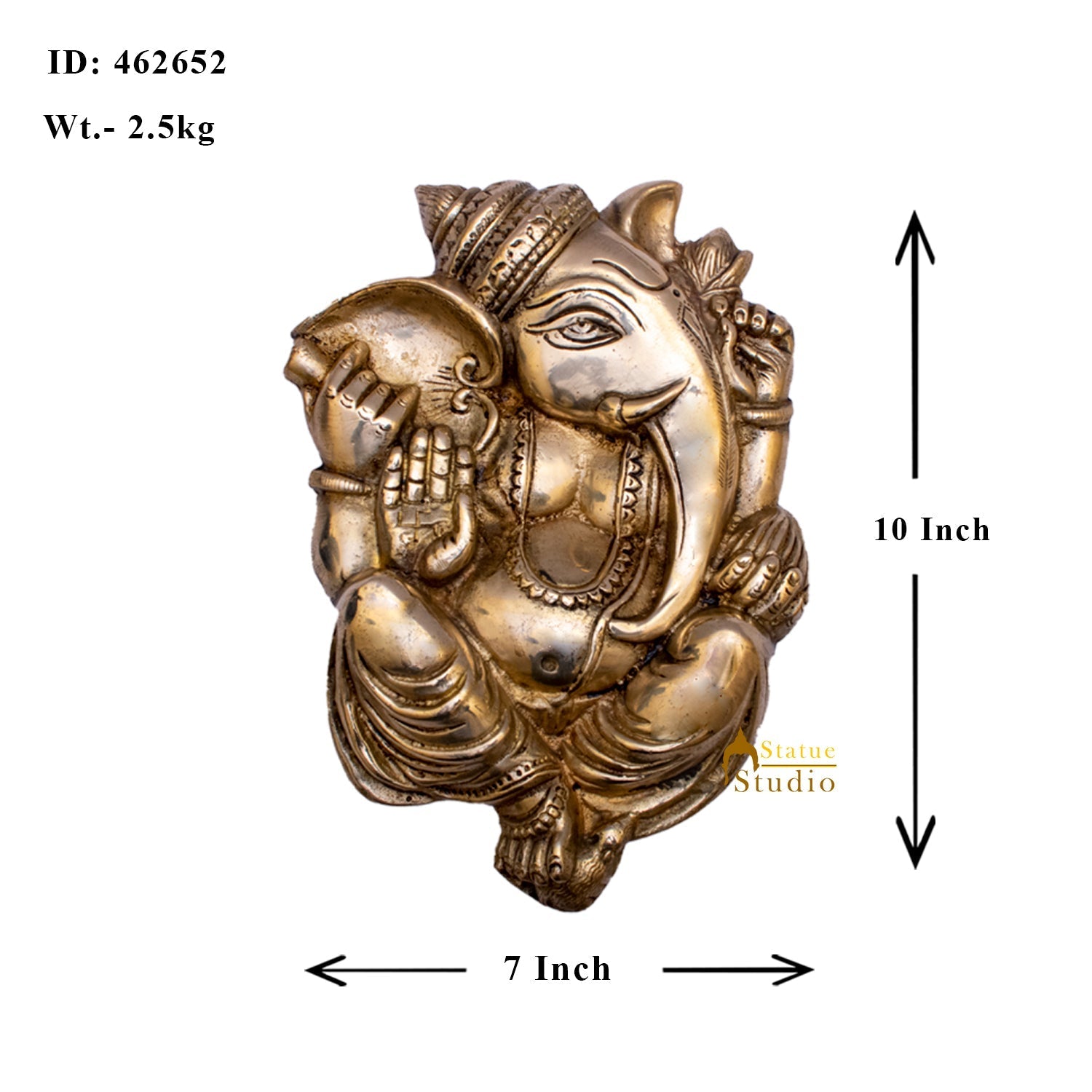Brass Blessing Ganesha Wall Hanging 10 Inch - Image 4