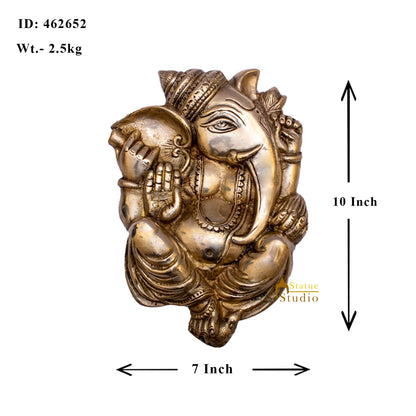 Brass Blessing Ganesha Wall Hanging 10 Inch by vendor-unknown - Hindu Gods (View 4)
