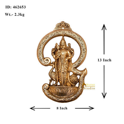 Brass Lord Murugan Kartikeya Wall Hanging 13 Inch by vendor-unknown - Hindu Gods (View 4)