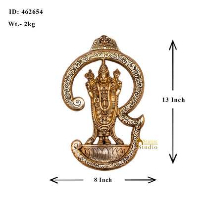 Brass Lord Venkateshwara Tirupati Balaji Wall Hanging 13 Inch by vendor-unknown - Hindu Gods (View 4)