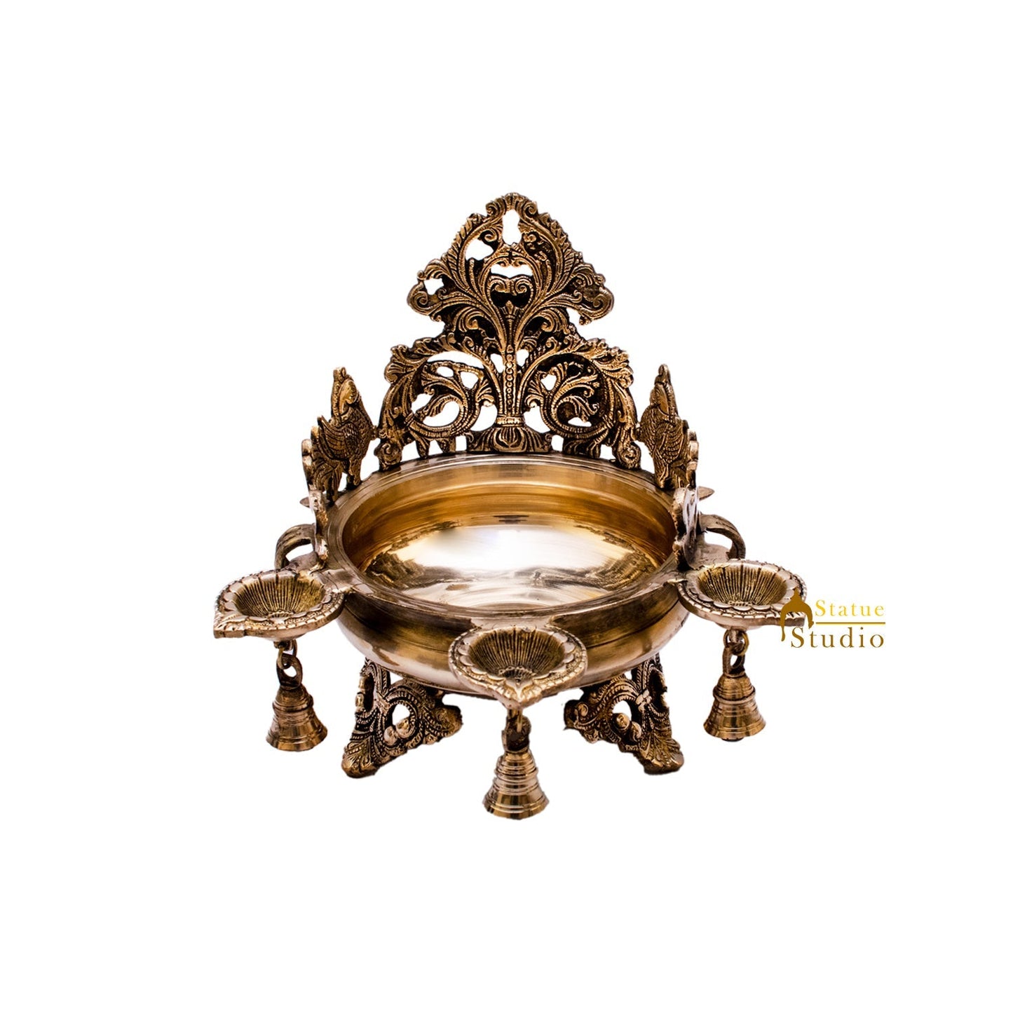 Brass Designer South Indian Urli For Home Garden Office Decor Gift 10"